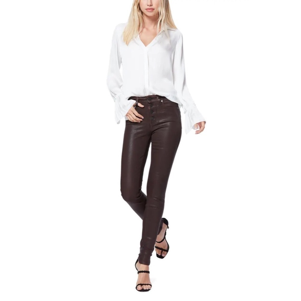 NWT Paige Hoxton Coated High Waist Ultra Skinny 23